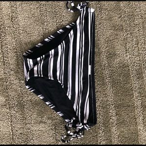 Black and white stripe bikini bottoms